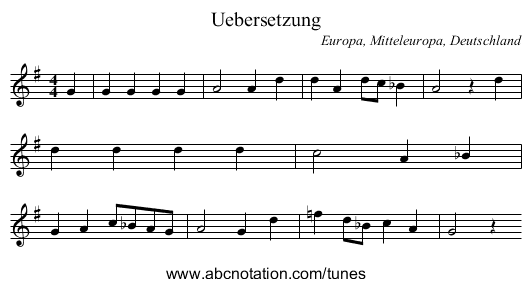 Uebersetzung - staff notation