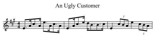 Ugly Customer, An  - staff notation