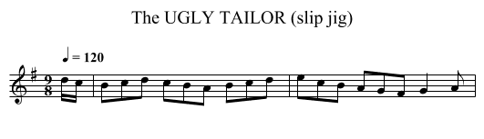 UGLY TAILOR (slip jig), The - staff notation