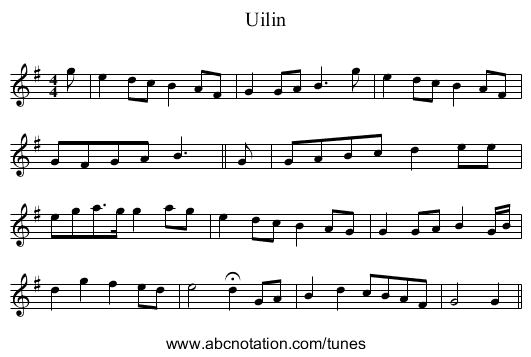 Uilin - staff notation