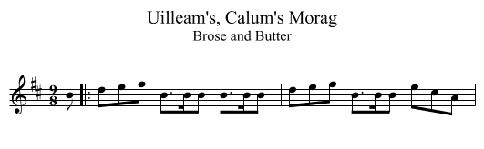 Uilleam's, Calum's Morag - staff notation