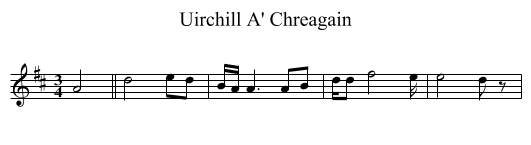 Uirchill A' Chreagain - staff notation