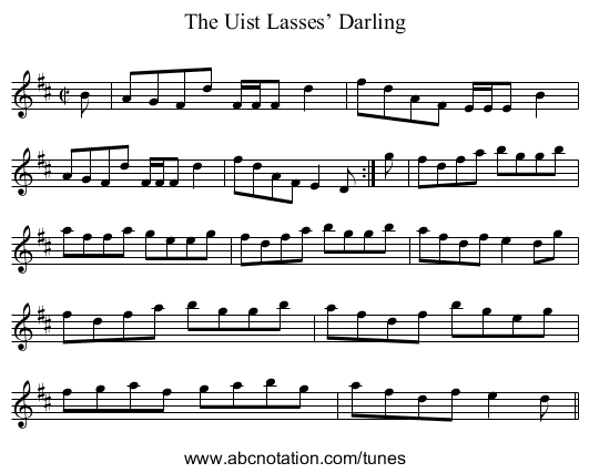 Uist Lasses’ Darling, The - staff notation