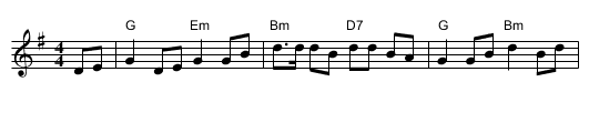 Uist Tramping Song - staff notation