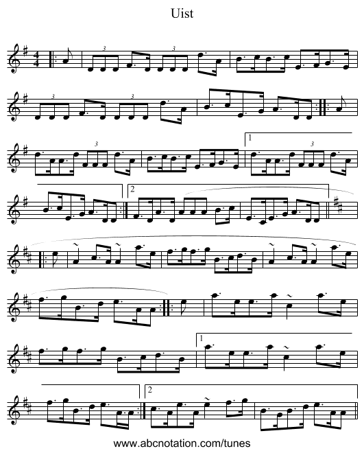 Uist - staff notation