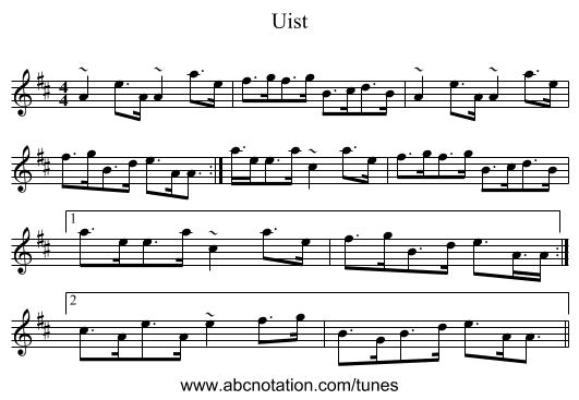Uist - staff notation