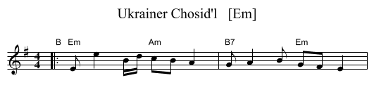 Ukrainer Chosid'l   [Em] - staff notation