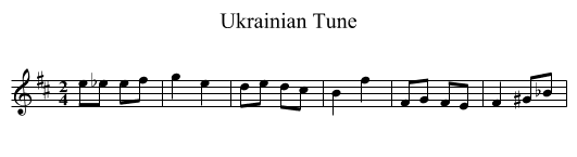 Ukrainian Tune - staff notation