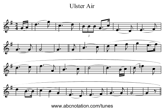 Ulster Air - staff notation
