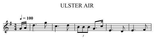 ULSTER AIR - staff notation