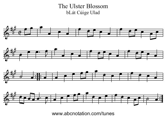 Ulster Blossom, The - staff notation
