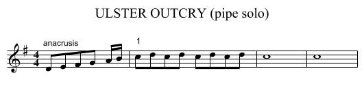 ULSTER OUTCRY (pipe solo) - staff notation