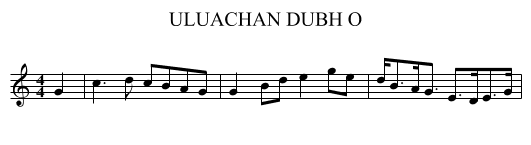 ULUACHAN DUBH O - staff notation