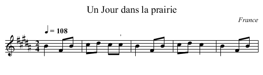 Un Jour dans la prairie - staff notation
