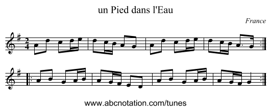 un Pied dans l'Eau - staff notation
