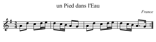 un Pied dans l'Eau - staff notation