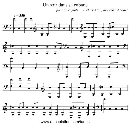 Un soir dans sa cabane - staff notation