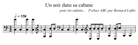 Un soir dans sa cabane - staff notation