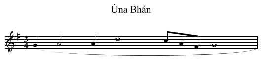 Úna Bhán - staff notation