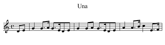 Una - staff notation