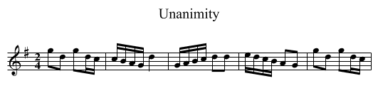 Unanimity - staff notation