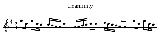 Unanimity - staff notation