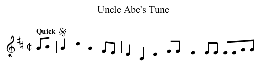 Uncle Abe's Tune - staff notation