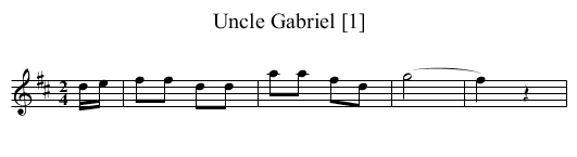 Uncle Gabriel [1] - staff notation