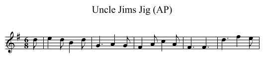 Uncle Jims Jig (AP) - staff notation