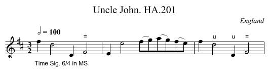 Uncle John. HA.201 - staff notation