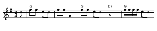 Uncle Reuben - staff notation