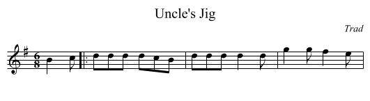 Uncle's Jig - staff notation