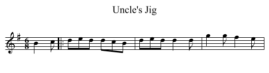 Uncle's Jig - staff notation