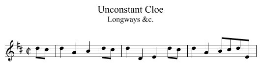 Unconstant Cloe - staff notation
