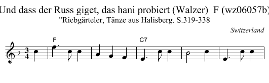 Und dass der Russ giget, das hani probiert (Walzer)  F (wz06057b) - staff notation