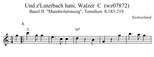 Und z'Luterbach hani. Walzer  C  (wz07872) - staff notation