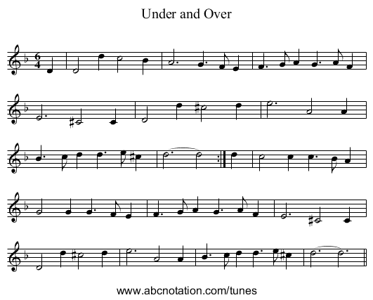 Under and Over - staff notation