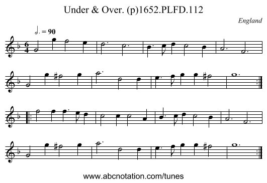 Under & Over. (p)1652.PLFD.112 - staff notation