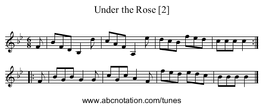 Under the Rose [2] - staff notation