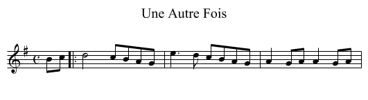 Une Autre Fois - staff notation