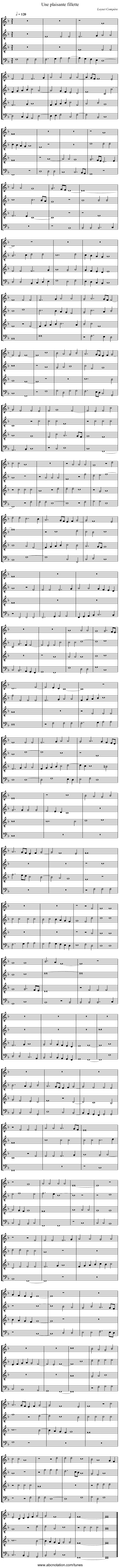 Une plaisante fillette - staff notation
