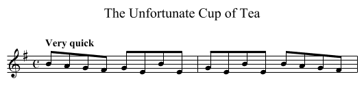 Unfortunate Cup of Tea, The - staff notation