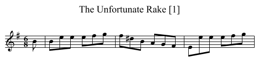 Unfortunate Rake [1], The - staff notation