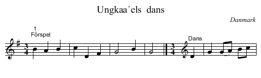 Ungkaa´els  dans - staff notation