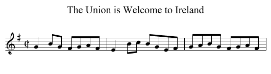 Union is Welcome to Ireland, The - staff notation