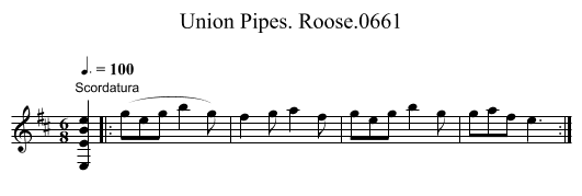 Union Pipes. Roose.0661 - staff notation