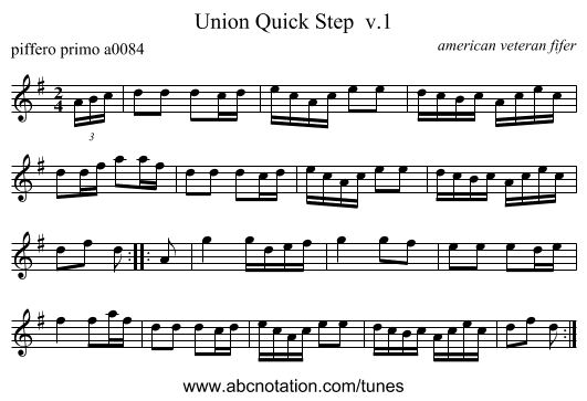 Union Quick Step  v.1 - staff notation