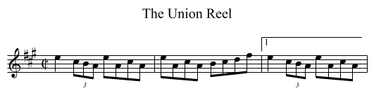 Union Reel, The - staff notation