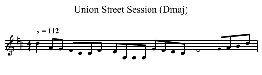 Union Street Session (Dmaj) - staff notation