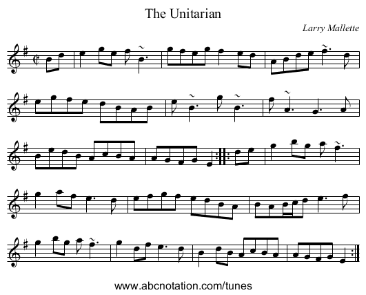 Unitarian, The - staff notation
